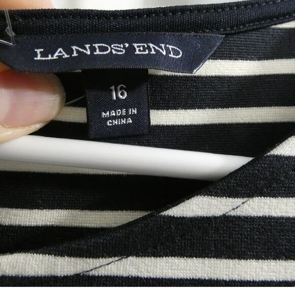 Land's End Lighthouse Women's 16 Dress Sleeveless  Ruffle Nautical Preppy NWT - Picture 3 of 6